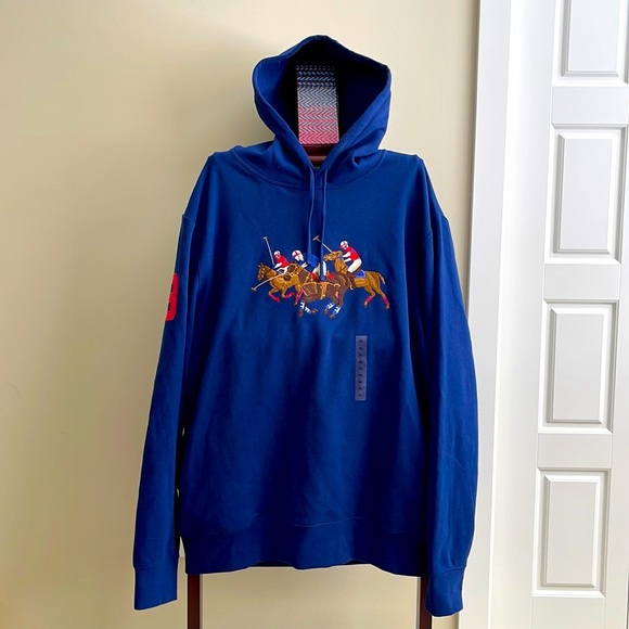 Polo Ralph Lauren Polo Player Navy Hoodie XL NWT - Picture 1 of 5